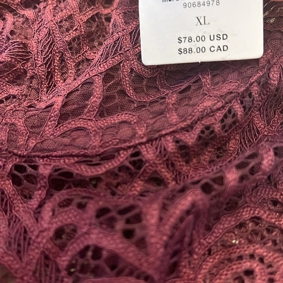 - Anthropologie Giselle Xl New with tags Chic Burgundy Lace Bralette - Picture 4 of 4